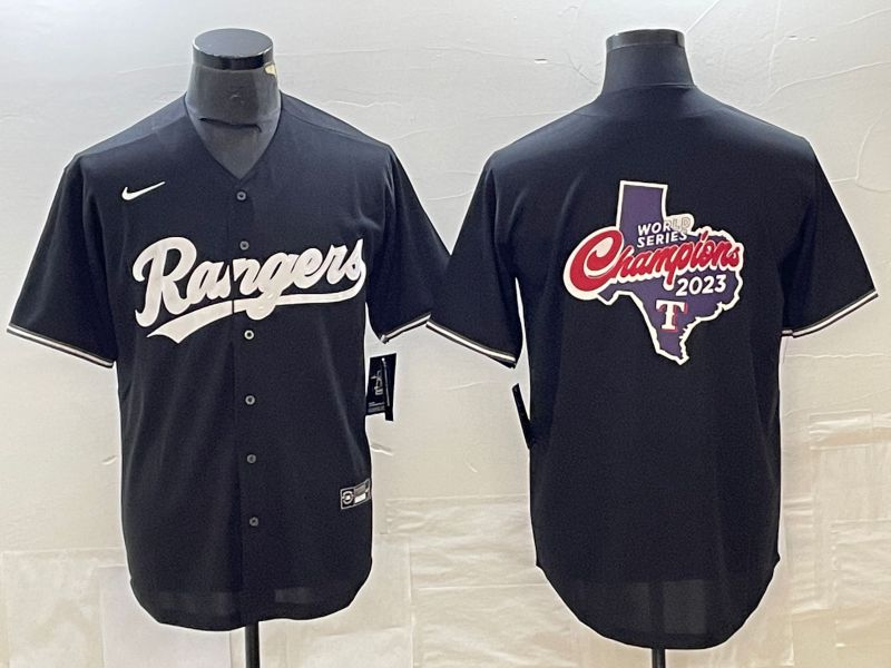 Men Texas Rangers Blank Black Game Nike 2023 MLB Jersey style 7